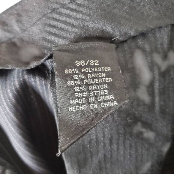 Perry Ellis Pinstriped Flat Front Portfolio Dress Pants Black Size 36x32 - Picture 8 of 14